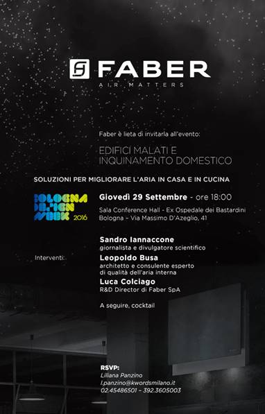 Faber takes part in Bologna Design Week with an event on indoor pollution