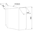 Disegno Tecnico - KIT UPPER CHIMNEY SOLARIS X H990 - codice prodotto 112.0157.261 - tipologia prodotto accessori - categoria prodotto cappa