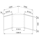 Disegno Tecnico - KIT 3 BACK PANEL X CORNER - codice prodotto 112.0157.274 - tipologia prodotto accessori - categoria prodotto cappa
