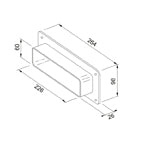 Disegno Tecnico - FLAT DUCT CONNECTOR RPR - codice prodotto 112.0157.297 - tipologia prodotto accessori - categoria prodotto cappa