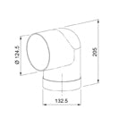 Disegno Tecnico - RIGHT ANGLE BEND CC90 - codice prodotto 112.0157.307 - tipologia prodotto accessori - categoria prodotto cappa