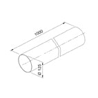 Disegno Tecnico - ROUND PIPE TC1000 - codice prodotto 112.0157.308 - tipologia prodotto accessori - categoria prodotto cappa