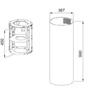 Disegno Tecnico - KIT CHIMNEY EXTENSION CYLINDRA I WH990 - codice prodotto 112.0286.014 - tipologia prodotto accessori - categoria prodotto cappa