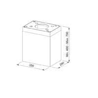Disegno Tecnico - CHIMNEY WH MATT THEA IS. - codice prodotto 112.0516.428 - tipologia prodottoaccessori - categoria prodotto cappa
