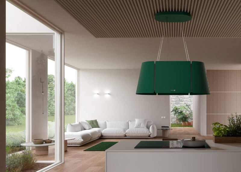 Immagine Prodotto - BEAT XL ISOLA DARK FOREST/BK MATT KL F80 - in colore dark forest / nero matt - codice prodotto 345.0740.253 - nella misura 71-90 cm - tipologia cappa isola sospesa