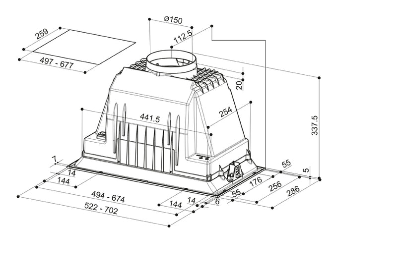HOOD INKA LUX SMART EV8 X A70/2