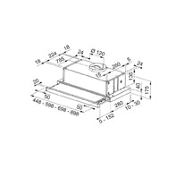 Disegno Tecnico - CAPPA FLEXA NG HIP W A60 - in colore bianco - codice prodotto 315.0635.132 - nella misura 51-60 cm - tipologia cappa a parete