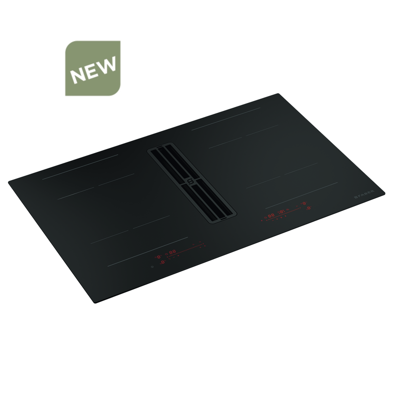 Immagine Prodotto - PIANO ASPIRANTE GALILEO DOUBLE BLACK - in colore vetro nero opaco - codice prodotto 340.0731.885 - nella misura 83x52 cm - tipologia piano aspirante