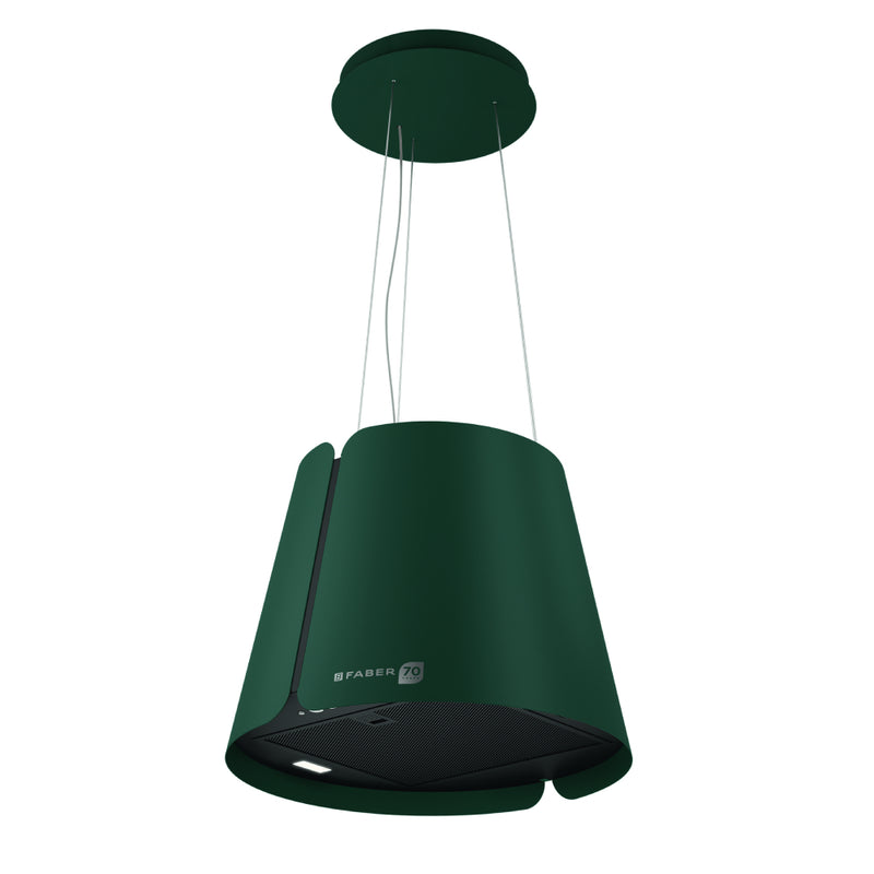 Immagine Prodotto - BEAT ISOLA DARK FOREST / BLACK MATT F45 - in colore dark forest / nero matt - codice prodotto 345.0740.252 - nella misura 0-50 cm - tipologia cappa isola sospesa