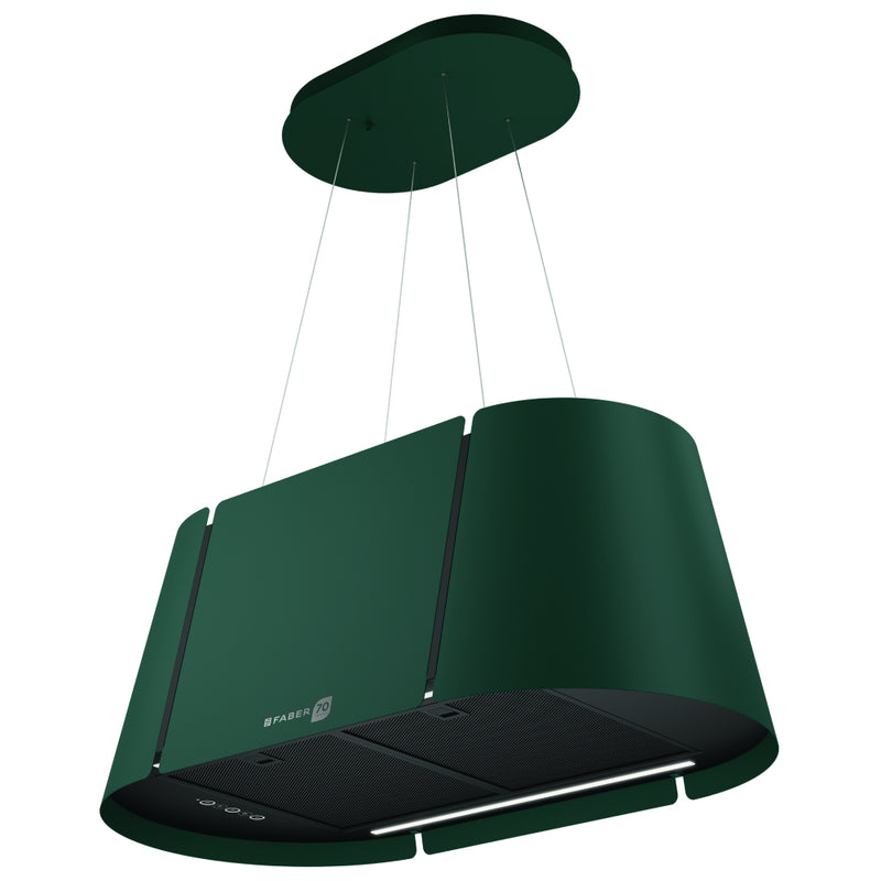 Immagine Prodotto - BEAT XL ISOLA DARK FOREST/BK MATT KL F80 - in colore dark forest / nero matt - codice prodotto 345.0740.253 - nella misura 71-90 cm - tipologia cappa isola sospesa