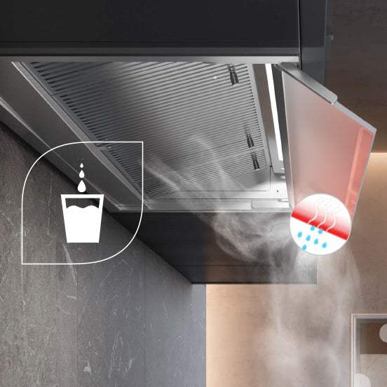 Immagine Prodotto - IN-NOVA ZERO DRIP PLUS A75 - in colore acciaio inox / vetro bianco - codice prodotto 305.0711.741 - nella misura - tipologia cappa a incasso