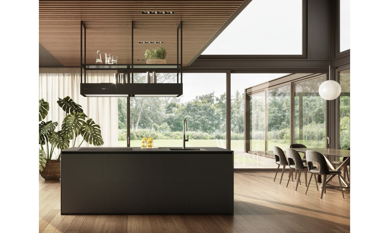 Immagine Ambientale - T-SHELF EVOLUTION BLACK MATT F160 - in colore nero - codice prodotto 335.0727.000 - nella misura - tipologia cappa a isola