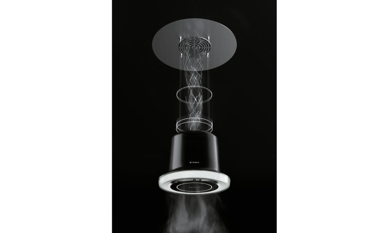 Imagen del Medio Ambiente - CAMPANA GLOW BK GLOSS KL - en color negro - código de producto 345.0541.005 - en la medida - tipo de campana isla suspendida