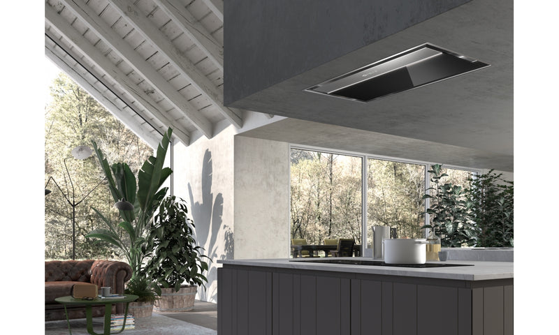 Immagine Ambientale - CAPPA ONYX-C BK GLASS/X A90/2 - in colore nero - codice prodotto 350.0543.436 - nella misura 71-90 cm - tipologia cappa isola a soffitto