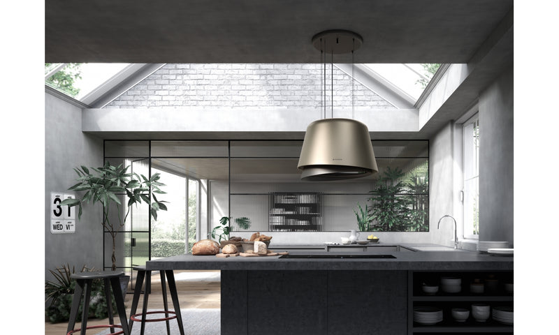 Immagine Ambientale - CAPPA BELLE PLUS GOLD/WARM DG MATT KL/2 - in colore grigio scuro matt - codice prodotto 345.0541.068 - nella misura - tipologia cappa isola sospesa