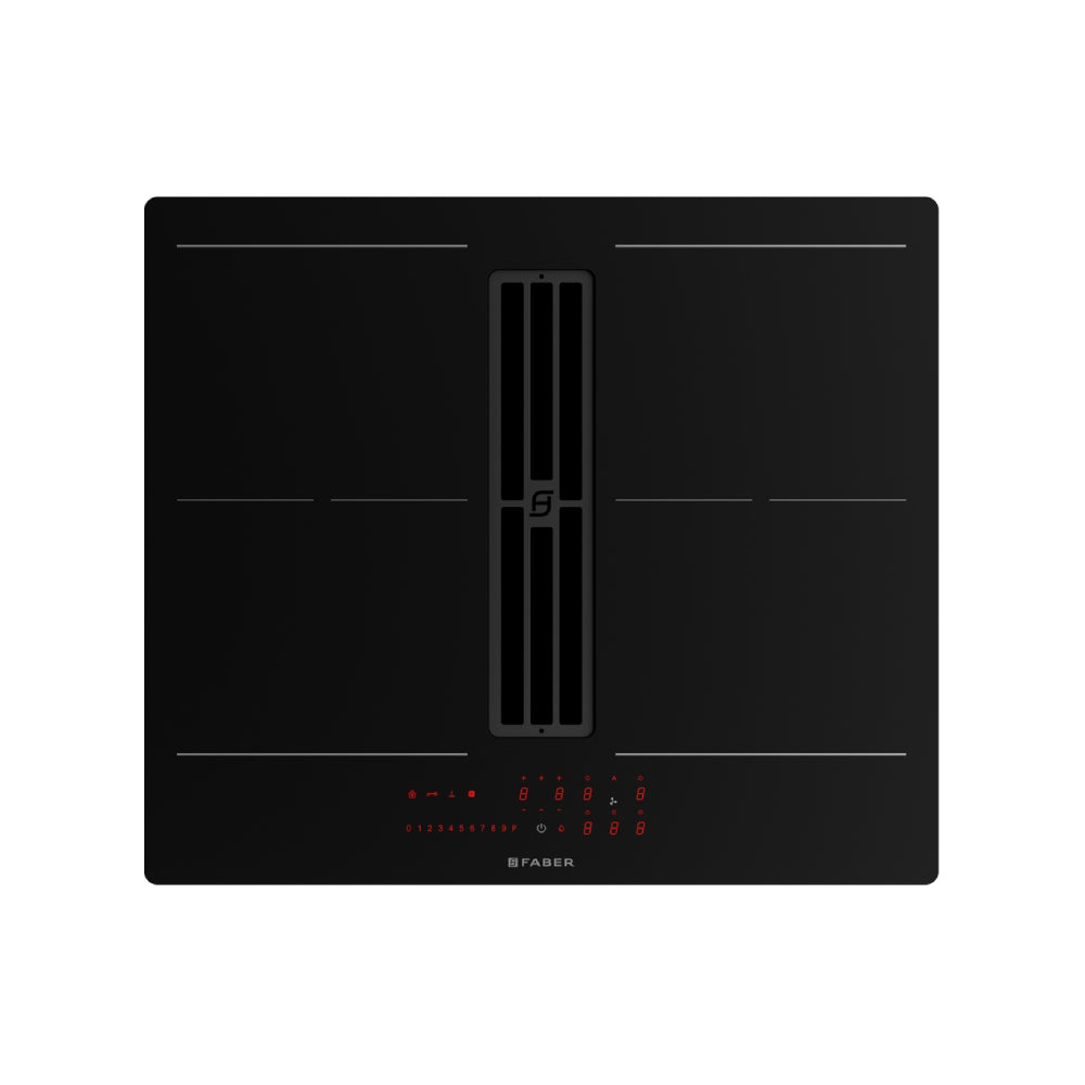Faber Piano cottura aspirante Galileo Slim F600 Vetro nero. Codice prodotto 340.0708.974