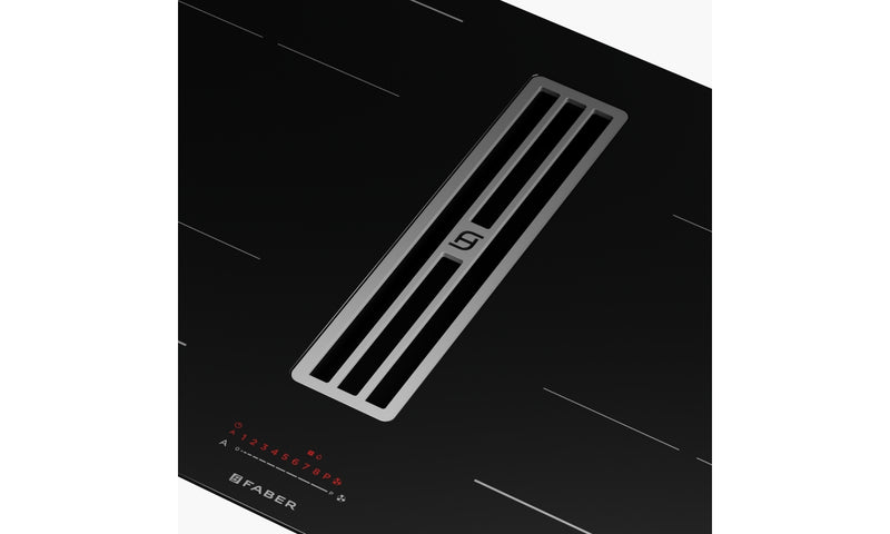 Immagine Dettaglio Prodotto - PIANO ASPIRANTE GALILEO BOLD A830 - in colore vetro nero - codice prodotto 340.0708.973 - nella misura 83x52 cm - tipologia piano aspirante