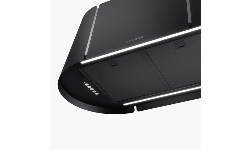 Immagine Dettaglio Prodotto - CAPPA BEAT XL BK MATT F80 FABER - in colore nero matt - codice prodotto 345.0698.955 - nella misura - tipologia cappa isola sospesa