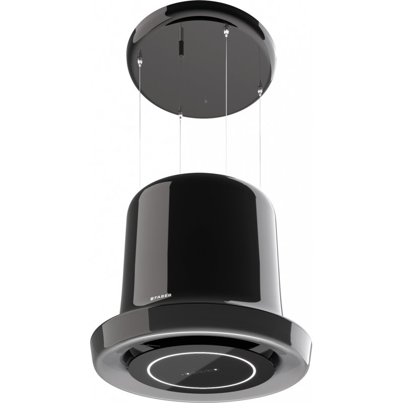 Imagen Producto - CAMPANA GLOW BK GLOSS KL - en color negro - código de producto 345.0541.005 - en la medida Over 121 cm - tipo de campana isla suspendida