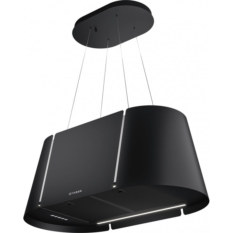 Immagine Prodotto - CAPPA BEAT XL BK MATT F80 FABER - in colore nero matt - codice prodotto 345.0698.955 - nella misura 71-90 cm - tipologia cappa isola sospesa