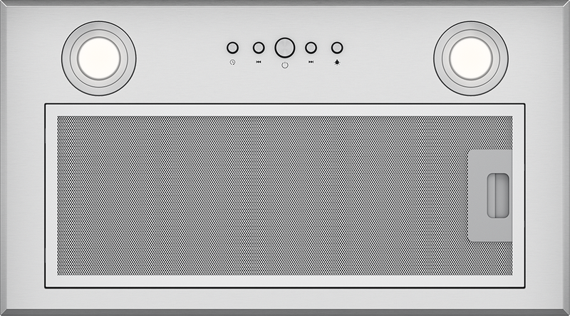 Immagine Prodotto - CAPPA BI 52 SS 2LS - in colore acciaio inox - codice prodotto 305.0588.062 - nella misura 51-60 cm - tipologia cappa a incasso