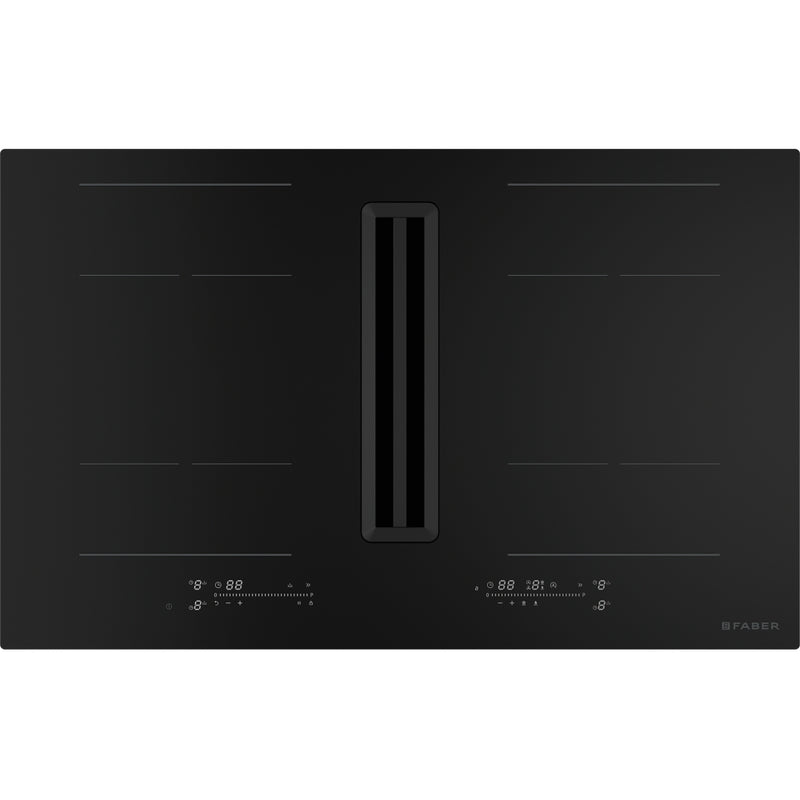 Immagine Prodotto - PIANO ASPIRANTE GALILEO SHADOW A830 - in colore vetro nero opaco - codice prodotto 340.0731.882 - nella misura 83x52 cm - tipologia piano aspirante