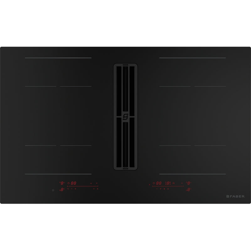 Immagine Prodotto - PIANO ASPIRANTE GALILEO DOUBLE BLACK - in colore vetro nero opaco - codice prodotto 340.0731.884 - nella misura 83x52 cm - tipologia piano aspirante