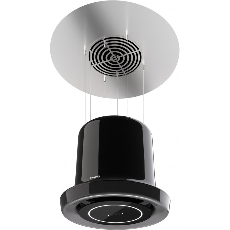 Imagen Producto - CAMPANA GLOW BK GLOSS KL - en color negro - código de producto 345.0541.005 - en la medida - tipo de campana isla suspendida