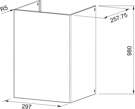 Disegno Tecnico - KIT UPPER CHIMNEY ALTO X H990 - codice prodotto 112.0157.252 - tipologia prodotto accessori - categoria prodotto cappa