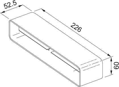 Disegno Tecnico - FLAT DUCT CONNECTOR RCR - codice prodotto 112.0157.295 - tipologia prodotto accessori - categoria prodotto cappa