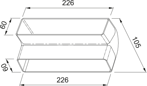 Disegno Tecnico - VERTICAL CRCV 90 BEND - codice prodotto 112.0157.299 - tipologia prodotto accessori - categoria prodotto cappa