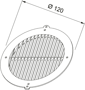 Disegno Tecnico - ROUND GRID GDC 120 - codice prodotto 112.0157.303 - tipologia prodotto accessori - categoria prodotto cappa