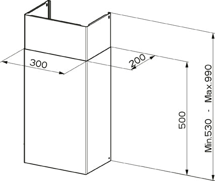 Disegno Tecnico - KIT CHIMNEYS A500+A500 BK - codice prodotto 112.0250.290 - tipologia prodotto accessori - categoria prodotto cappa
