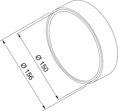 Disegno Tecnico - ROUND COUPLING D150 - codice prodotto 112.0253.690 - tipologia prodottoaccessori - categoria prodotto cappa