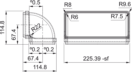 Disegno Tecnico - CURVE CRV 90 220X90 - codice prodotto 112.0459.453 - tipologia prodottoaccessori - categoria prodotto cappa