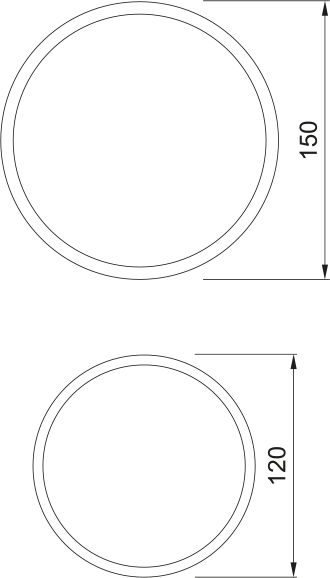 Disegno Tecnico - DUCT W/VALVE HERMETIC D150 - codice prodotto 112.0569.783 - tipologia prodotto accessori - categoria prodotto cappa