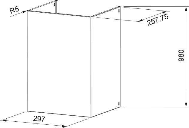 Disegno Tecnico - KIT CHIMNEY UPP.ALTO BK MATT H990 - codice prodotto 112.0621.232 - tipologia prodotto accessori - categoria prodotto cappa