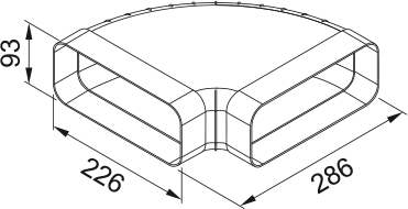 Faber Connettore curva 90°. Disegno tecnico. Codice prodotto 112.0711.853