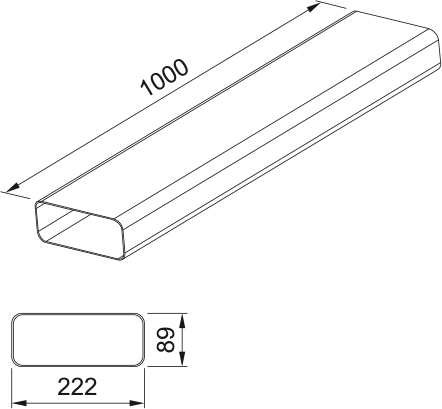 Disegno Tecnico - KIT PIPE F-VRO 150 L=1000 NBR - codice prodotto 112.0711.854 - tipologia prodotto accessori - categoria prodotto cappa