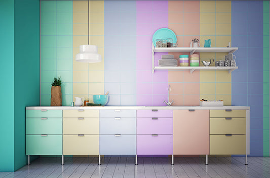 Color blocking: arredare e decorare la cucina colorata