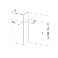Rysunek techniczny - KIT CHIMNEY 300X160 H990 WH - Kod produktu 112.0569.163 - Typ produktu: akcesoria - Kategoria produktu: okapy