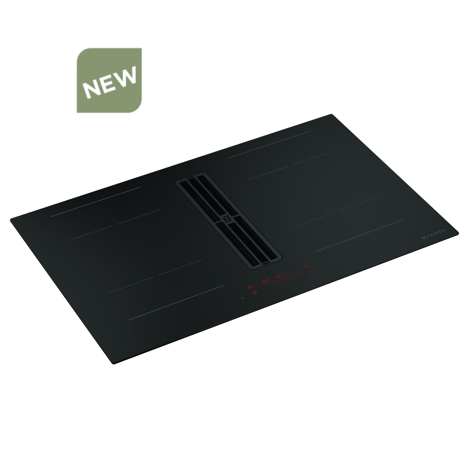 Immagine Prodotto - PIANO ASPIRANTE GALILEO PURE BLACK - in colore vetro nero opaco - codice prodotto 340.0744.741  - nella misura 83x52 cm - tipologia piano aspirante