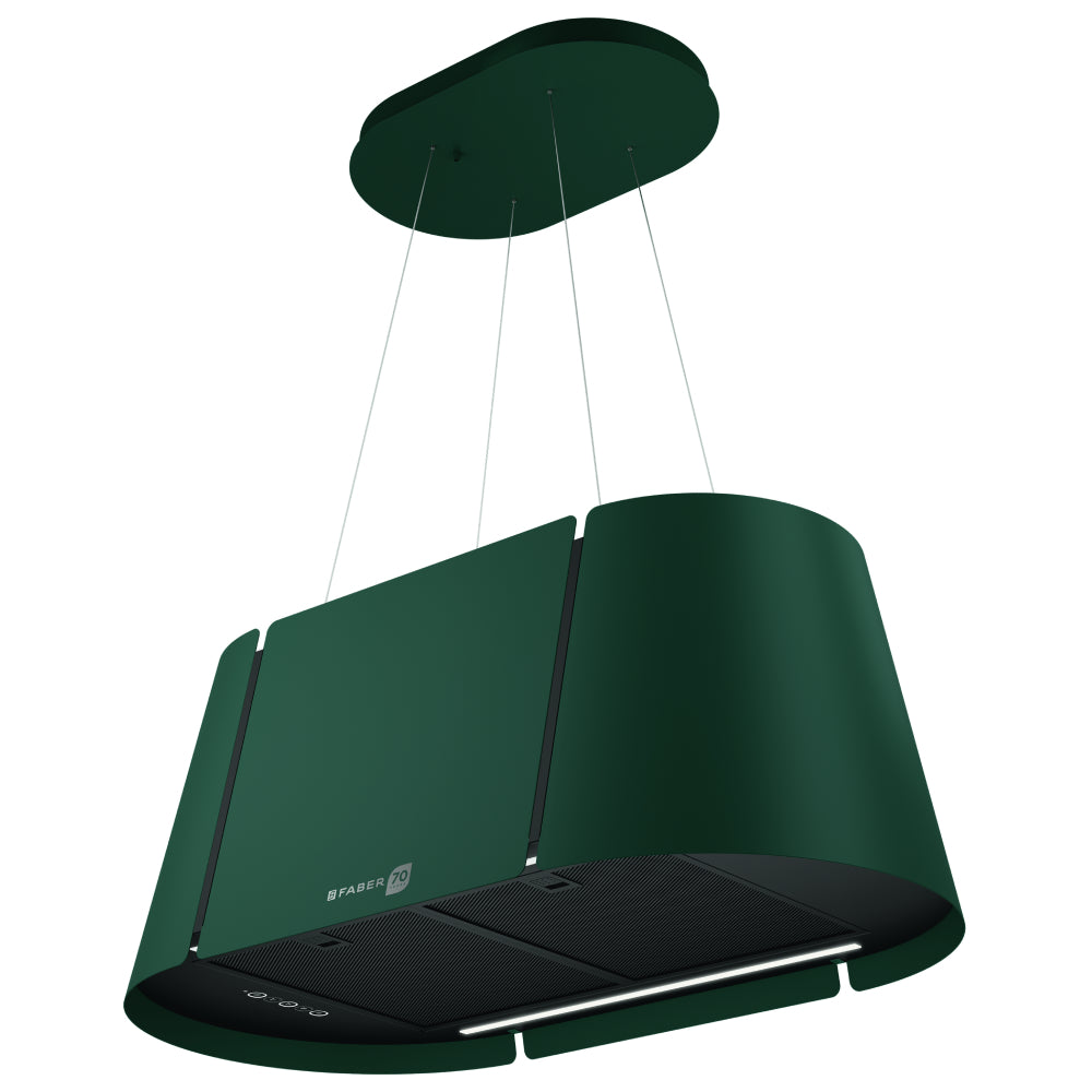 Immagine Prodotto - BEAT XL ISOLA DARK FOREST/BK MATT KL F80 - in colore dark forest / nero matt - codice prodotto 345.0740.253 - nella misura 71-90 cm - tipologia cappa isola sospesa