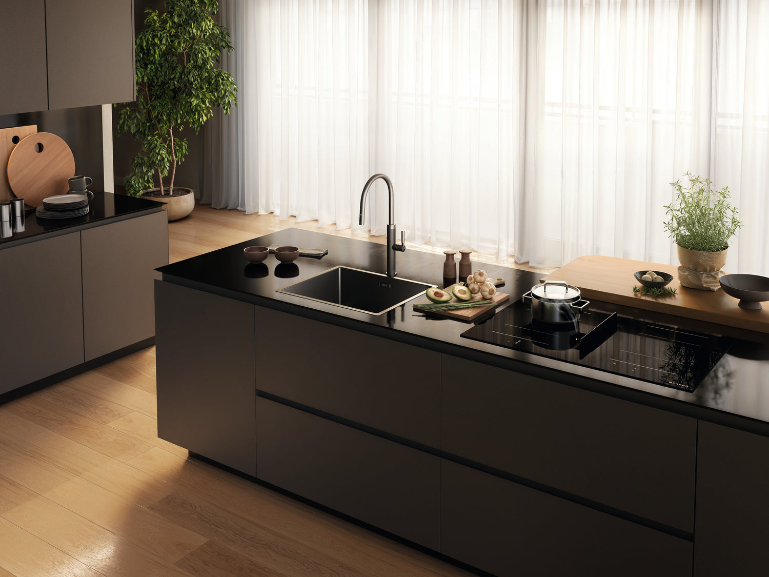 Immagine Ambientale - CAPPA GALILEO TURN A830 FABER - in colore nero - codice prodotto 340.0731.886 - nella misura 83x52 - tipologia piano aspirante