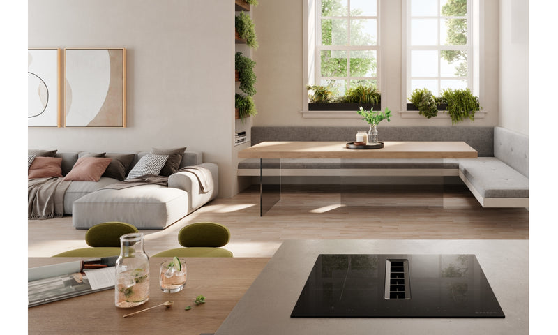 Immagine Ambientale - PIANO ASPIRANTE GALILEO SLIM RING A600 - in colore vetro nero - codice prodotto 340.0731.890 - nella misura 60x50 cm - tipologia piano aspirante