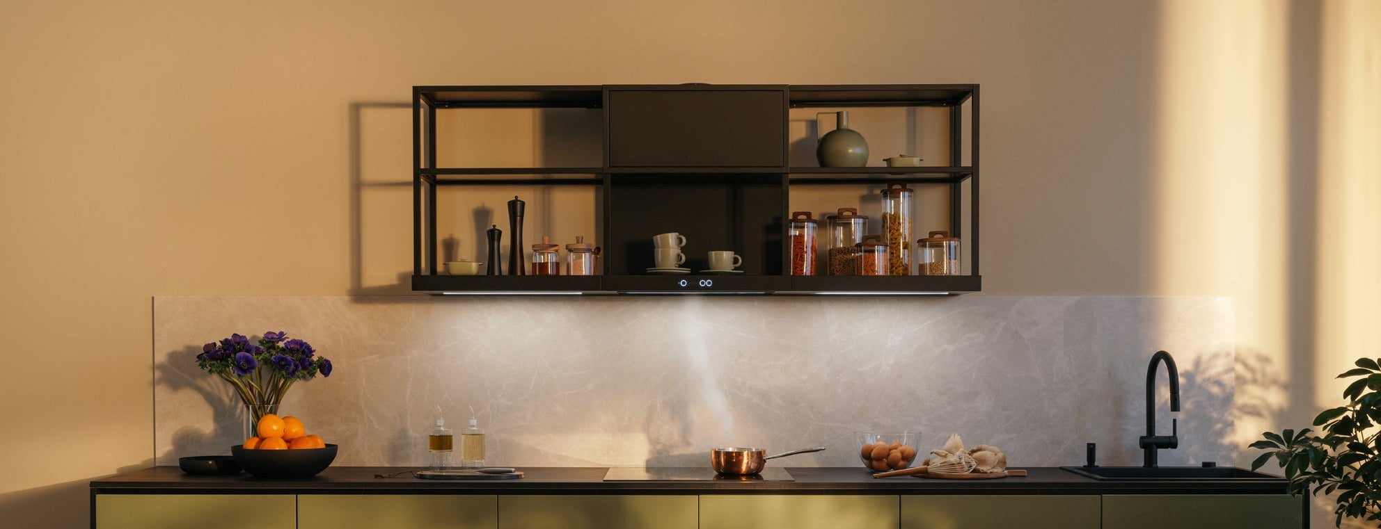 Immagine Prodotto - CAPPA MODULAR F60 BK MATT FABER - in colore nero - codice prodotto 335.0706.645 - nella misura 51-60 cm - tipologia cappa a parete