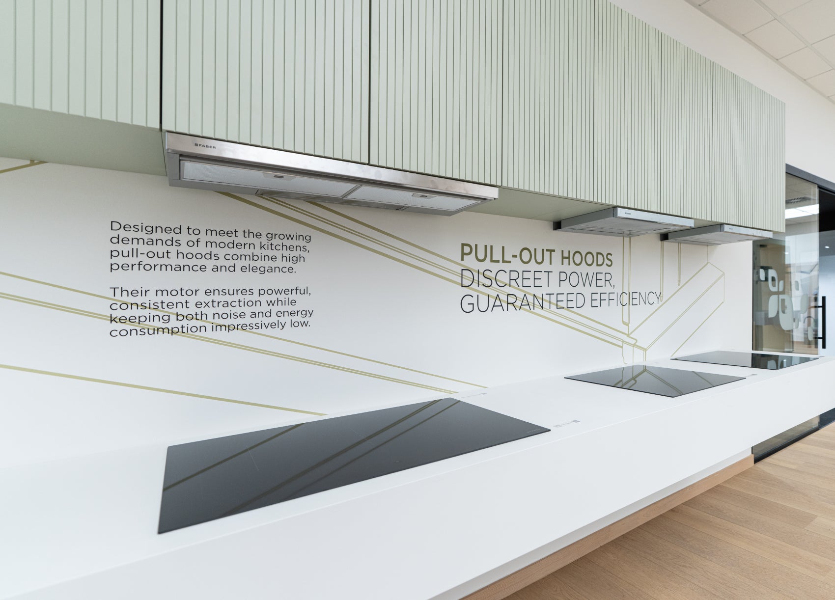 Immagine Showroom Faber a Fabriano - parte interna espositiva di prodotti Faber