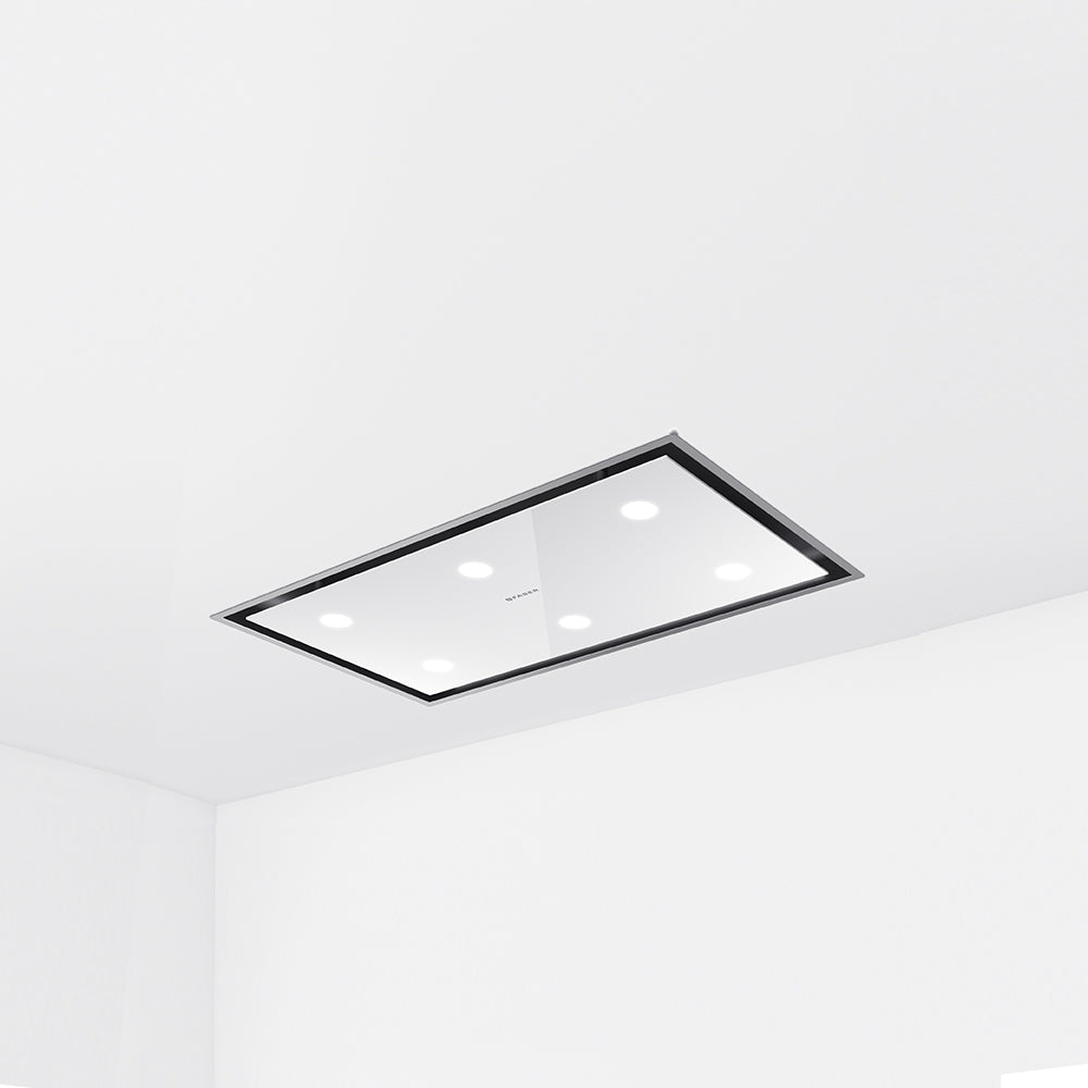 Faber Cappa ceiling Heaven Bright A90 G/WH KL Acciaio inox e vetro bianco. Codice prodotto 350.0679.872