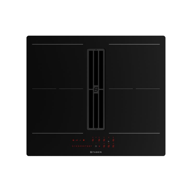 Faber Piano cottura aspirante Galileo Slim A600 Vetro nero. Codice prodotto 340.0708.975