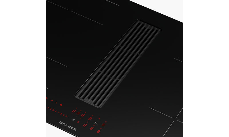 Faber Piano cottura aspirante Galileo Linear A830 Vetro nero. Codice prodotto 340.0708.972